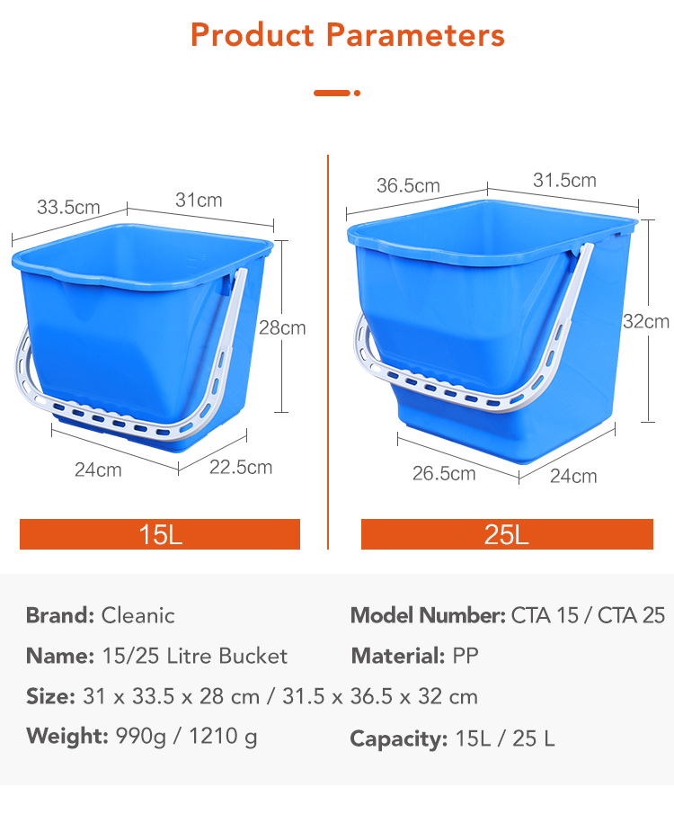 CT Polypropylene bucket - Cleanic Cleaning Equipment